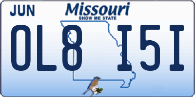 MO license plate OL8I5I