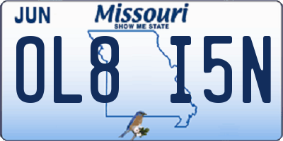 MO license plate OL8I5N