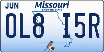 MO license plate OL8I5R