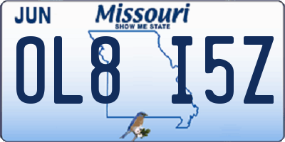 MO license plate OL8I5Z