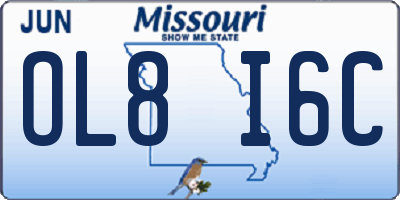 MO license plate OL8I6C