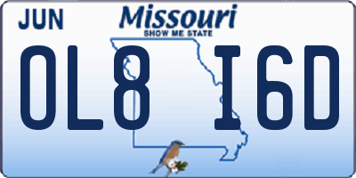 MO license plate OL8I6D