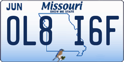 MO license plate OL8I6F