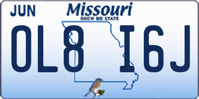 MO license plate OL8I6J