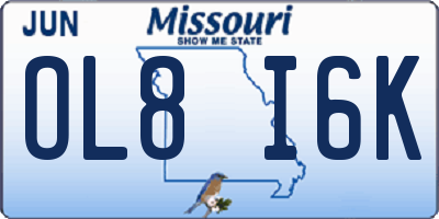 MO license plate OL8I6K