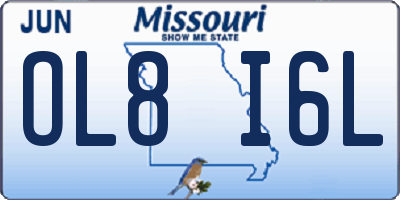 MO license plate OL8I6L