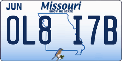 MO license plate OL8I7B