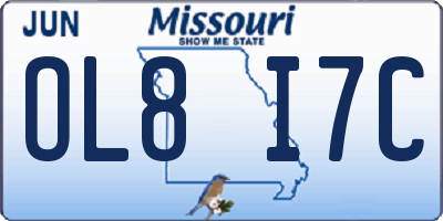 MO license plate OL8I7C