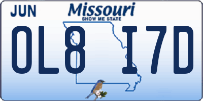 MO license plate OL8I7D