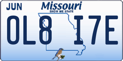 MO license plate OL8I7E