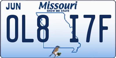 MO license plate OL8I7F