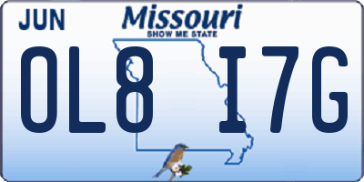 MO license plate OL8I7G