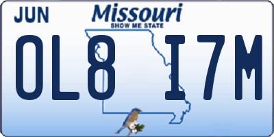 MO license plate OL8I7M