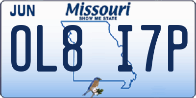 MO license plate OL8I7P