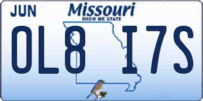 MO license plate OL8I7S