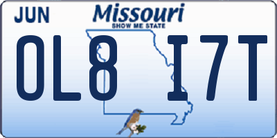 MO license plate OL8I7T