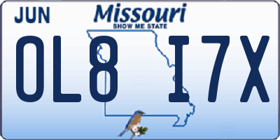 MO license plate OL8I7X