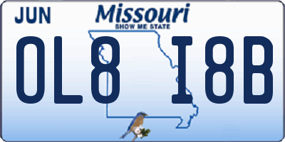 MO license plate OL8I8B