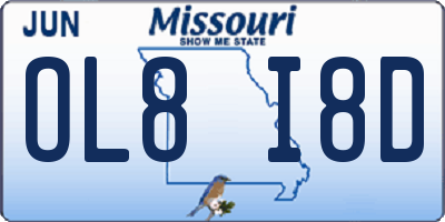 MO license plate OL8I8D