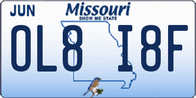 MO license plate OL8I8F