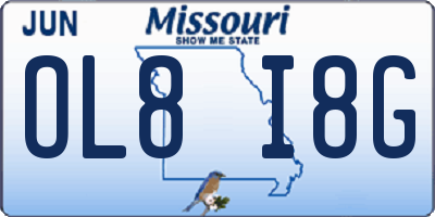 MO license plate OL8I8G