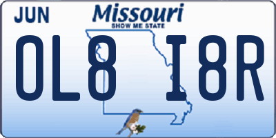 MO license plate OL8I8R