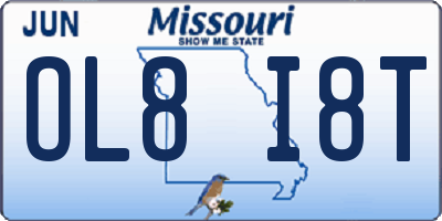 MO license plate OL8I8T