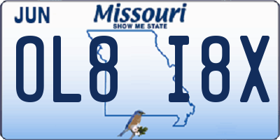 MO license plate OL8I8X