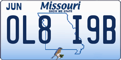 MO license plate OL8I9B