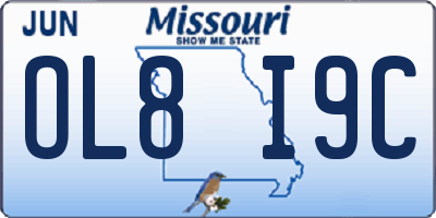 MO license plate OL8I9C
