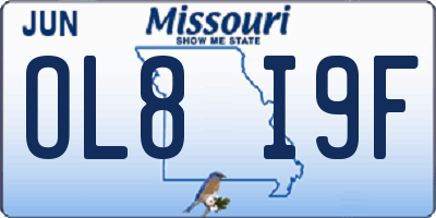MO license plate OL8I9F