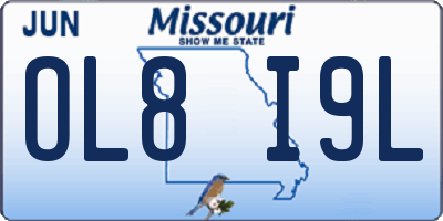 MO license plate OL8I9L