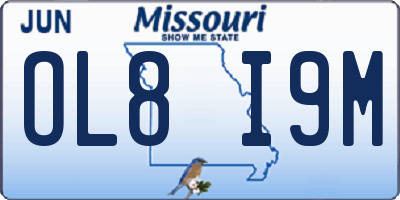 MO license plate OL8I9M
