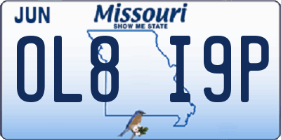 MO license plate OL8I9P