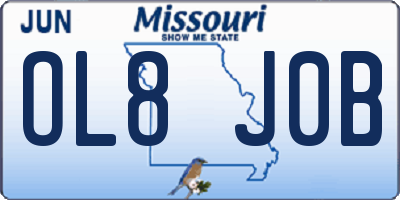 MO license plate OL8J0B