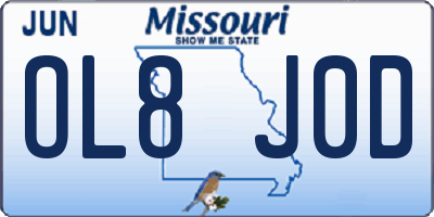 MO license plate OL8J0D