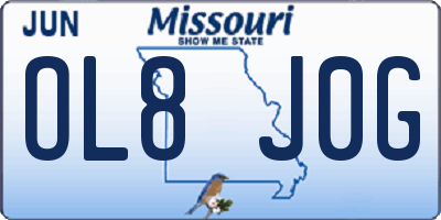 MO license plate OL8J0G