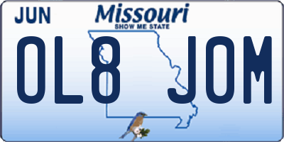 MO license plate OL8J0M