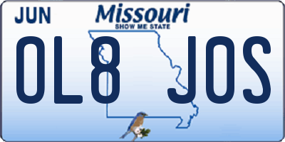 MO license plate OL8J0S