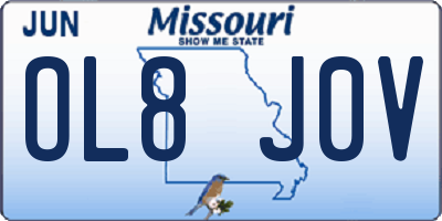 MO license plate OL8J0V