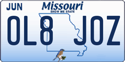 MO license plate OL8J0Z