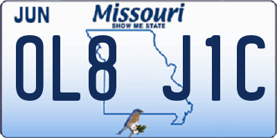 MO license plate OL8J1C