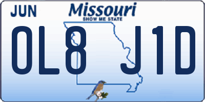 MO license plate OL8J1D