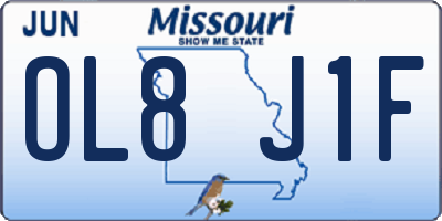 MO license plate OL8J1F