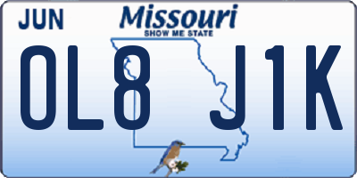 MO license plate OL8J1K