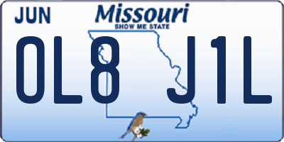 MO license plate OL8J1L