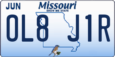 MO license plate OL8J1R