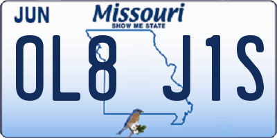 MO license plate OL8J1S