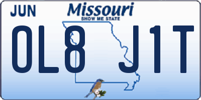 MO license plate OL8J1T