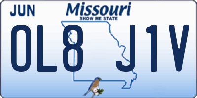 MO license plate OL8J1V